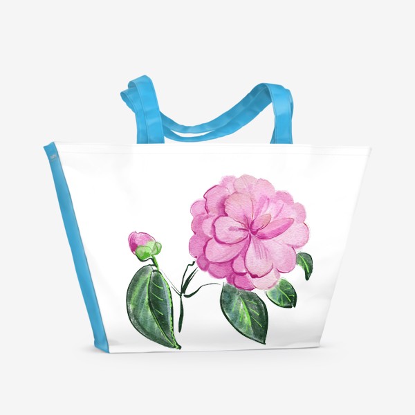 Пляжная сумка «розовая камелия»