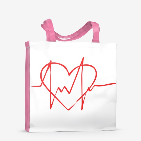 Сумка-шоппер «любовь. сердце. сердцебиение»