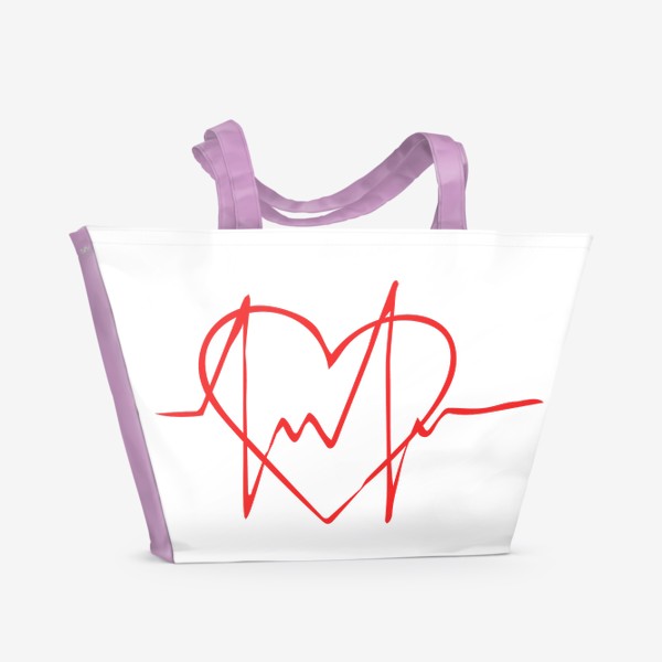 Пляжная сумка «любовь. сердце. сердцебиение»