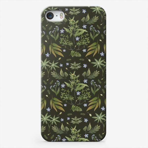 Чехол iPhone «Принт Ботанический, травы, растения, цветы, гербарий»