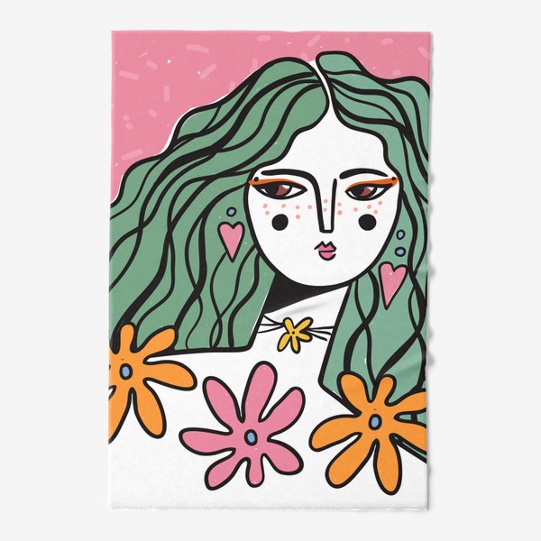 Полотенце «Девушка с цветами»