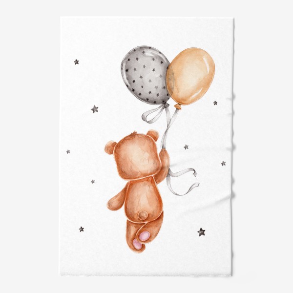 Полотенце «Мишка летит на воздушных шарах»