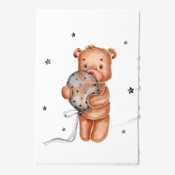 Полотенце «Милый медвежонок держит в лапах воздушный шарик»