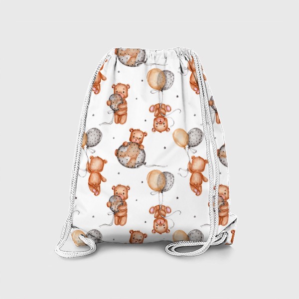 Рюкзак «Паттерн с забавными мишками, воздушными шарами и звездами»