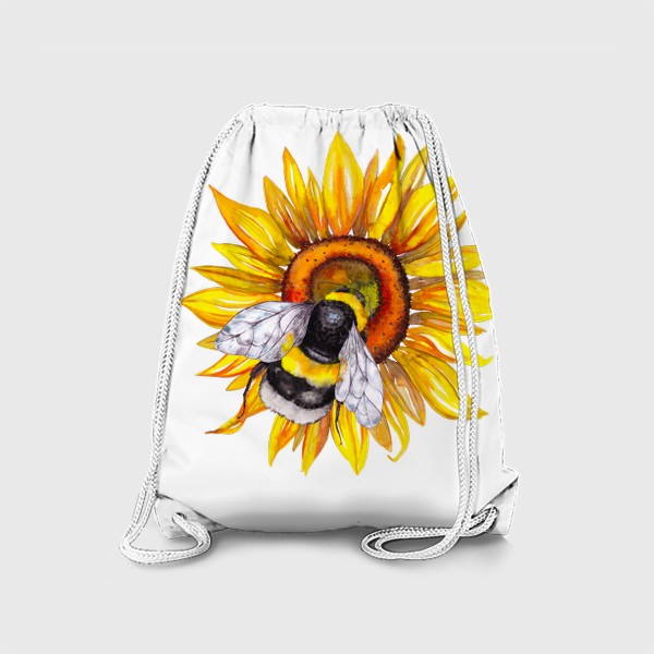 Рюкзак «Солнечный подсолнух и полосатый шмель»