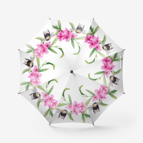 Зонт «Весна, цветение, шмель»