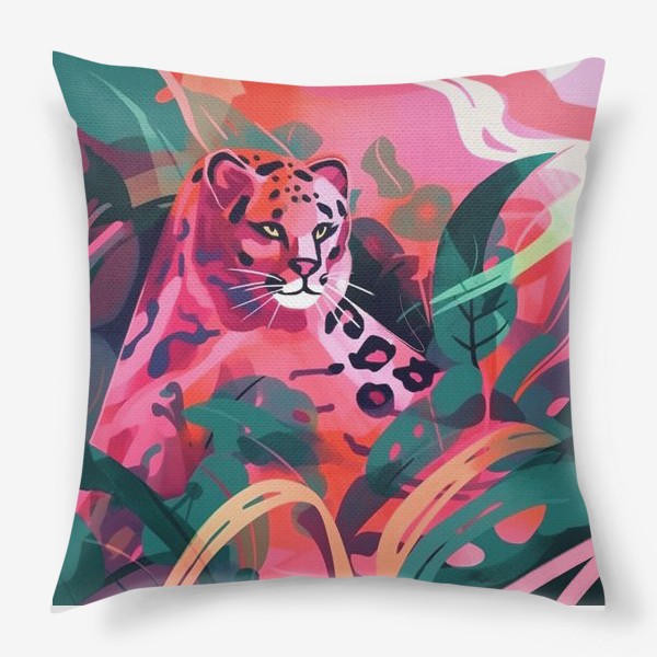 Подушка « Розовый леопард»