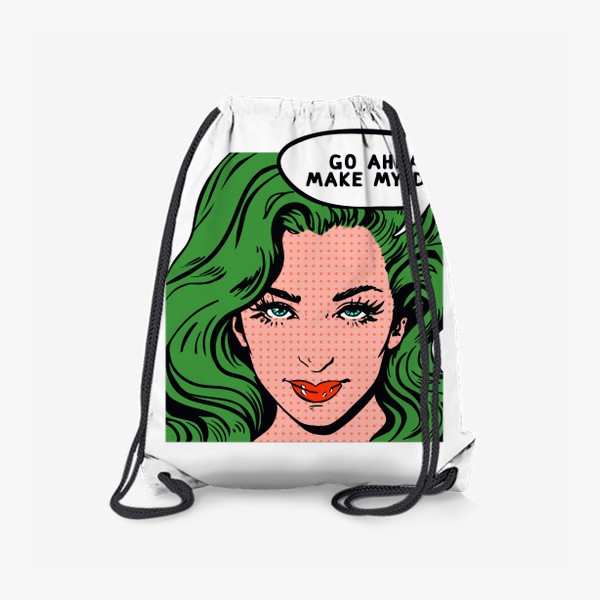Рюкзак «Поп-арт. Девушка с зелёными волосами»