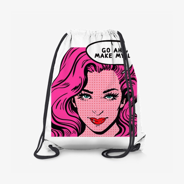 Рюкзак «Поп-арт. Девушка с розовыми волосами»
