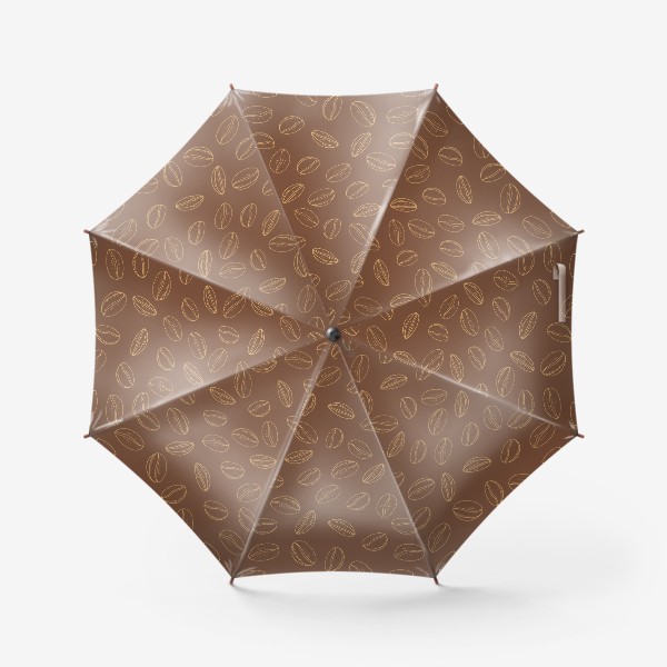Зонт «кофе бобы узор на коричневом. скатерть, полотенце»