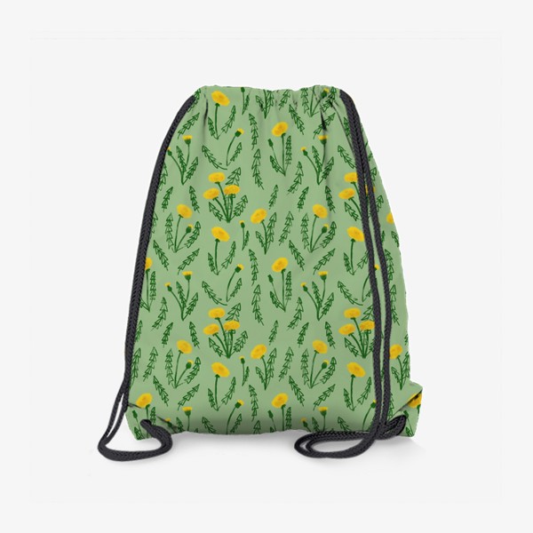 Рюкзак «Одуванчики на зеленом - паттерн»