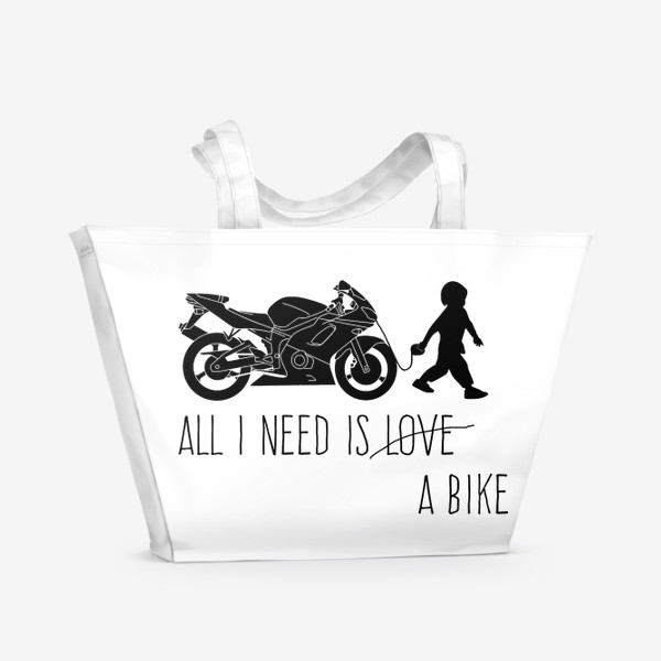 Пляжная сумка «Мотоцикл и любовь»