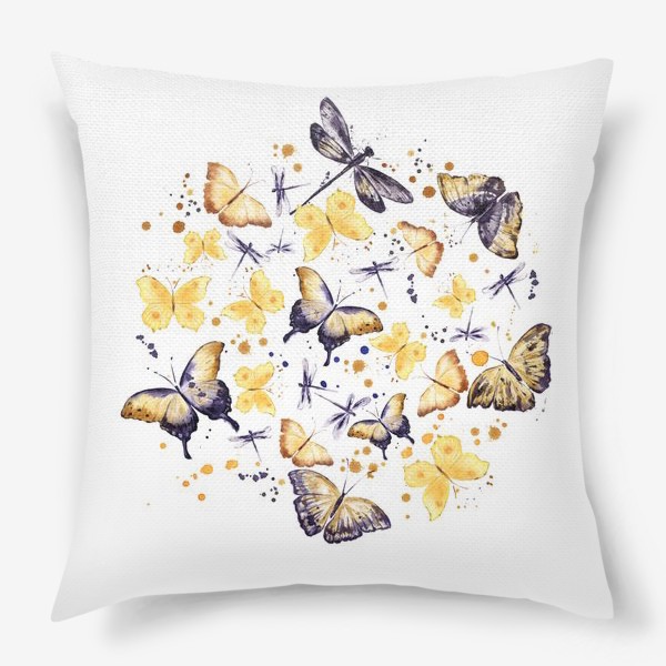 Подушка «Акварельные бабочки. Butterflies»