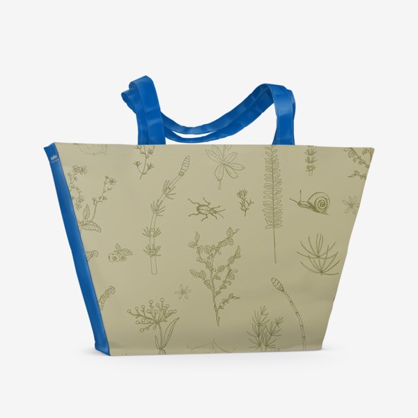 Пляжная сумка «насекомые и веточки, лесная жизнь»