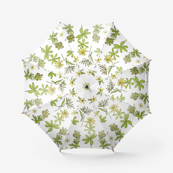 Зонт «лесные цветы на белом»