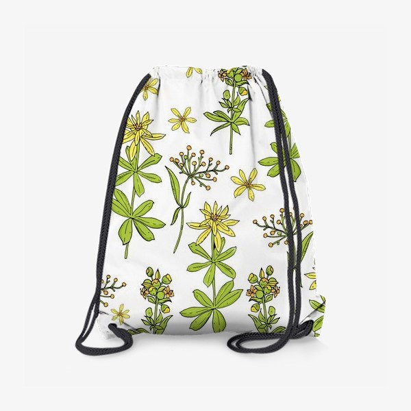 Рюкзак «лесные цветы на белом»
