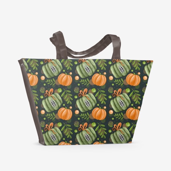 Пляжная сумка «Тыквы урожай Хэллоуин мелкие »