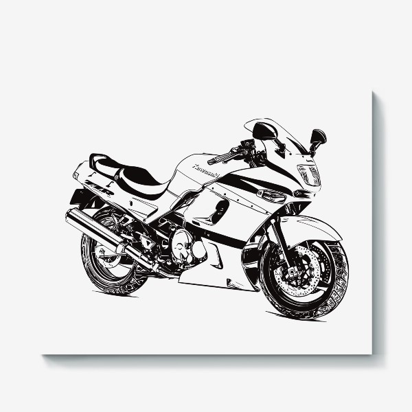 Холст «Мотоцикл kawasaki»