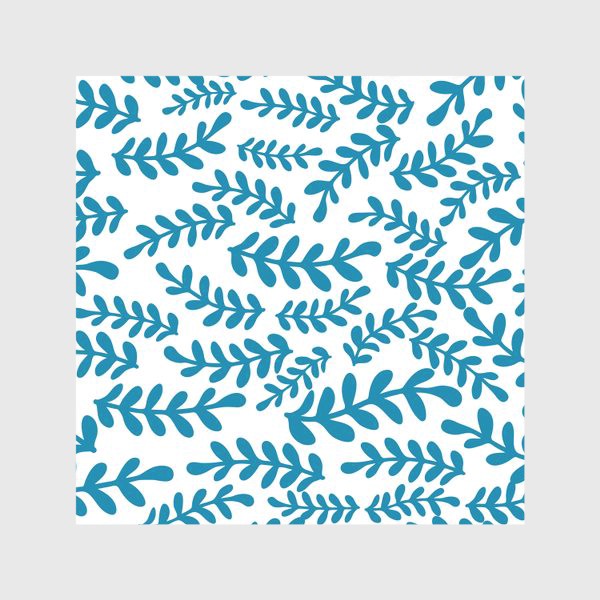 Скатерть «Узор морская волна из веточек и листьев, паттерн»
