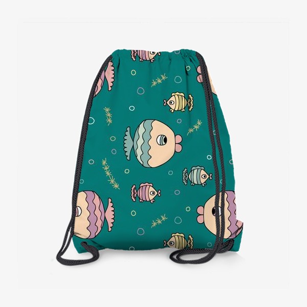 Рюкзак «Тропические рыбки, зеленый»