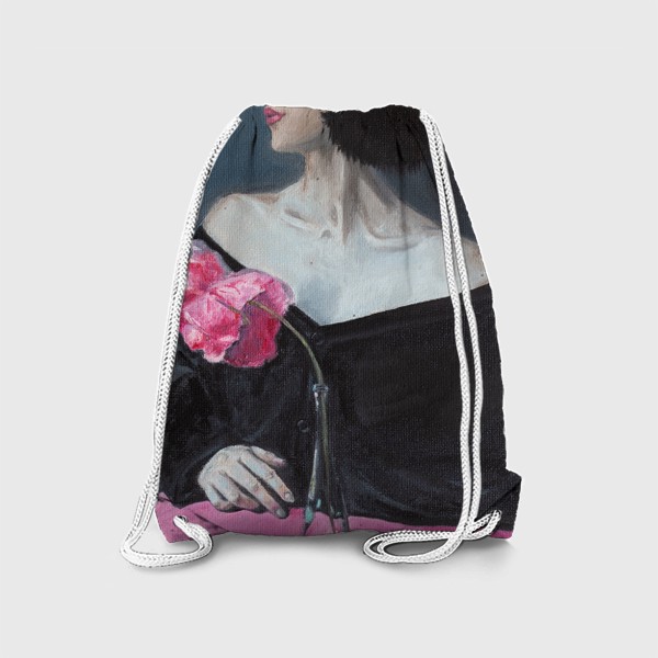 Рюкзак «Девушка с цветком. Масляная живопись»