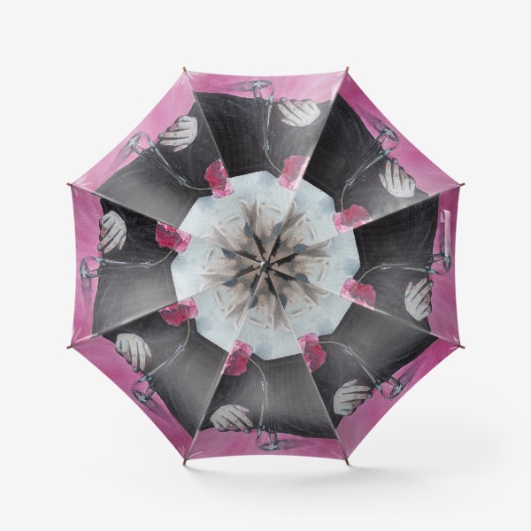 Зонт «Девушка с цветком. Масляная живопись»
