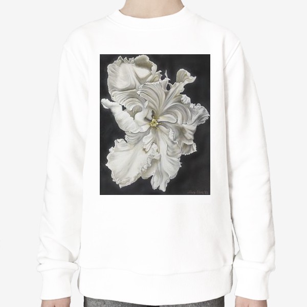 Свитшот «Цветок - белый махровый тюльпан. Нежный и чувственный»