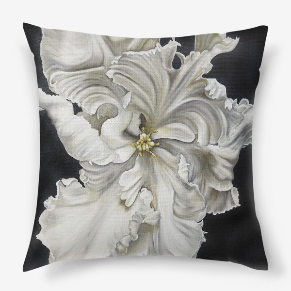 Подушка «Цветок - белый махровый тюльпан. Нежный и чувственный»