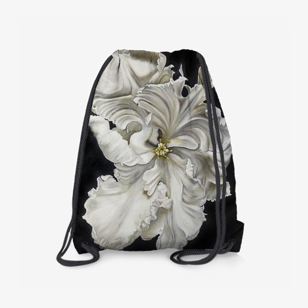 Рюкзак «Цветок - белый махровый тюльпан. Нежный и чувственный»