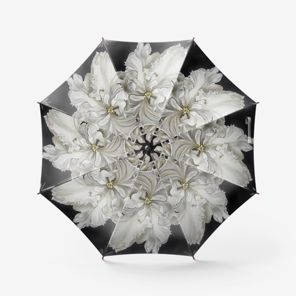 Зонт «Цветок - белый махровый тюльпан. Нежный и чувственный»