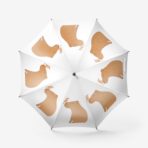 Зонт «капибара с птичкой друзья»