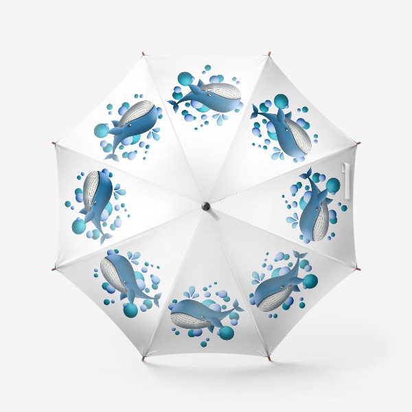 Зонт «Кит в пузырьках»