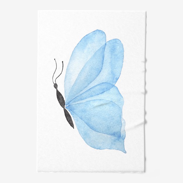 Полотенце «Голубая бабочка на белом фоне»