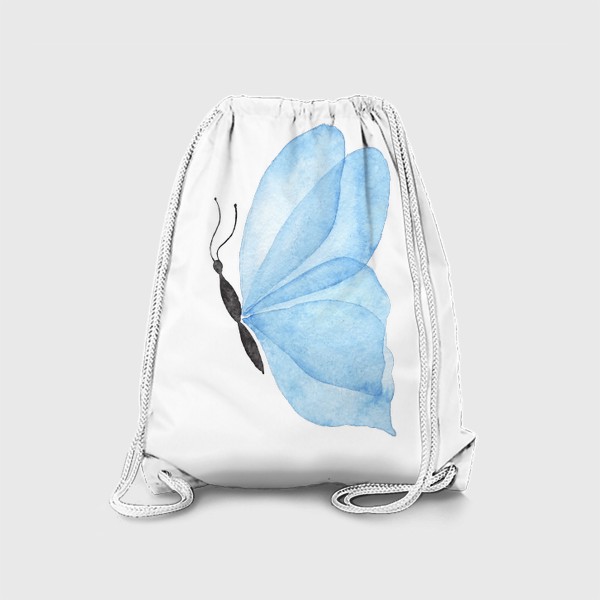 Рюкзак «Голубая бабочка на белом фоне»