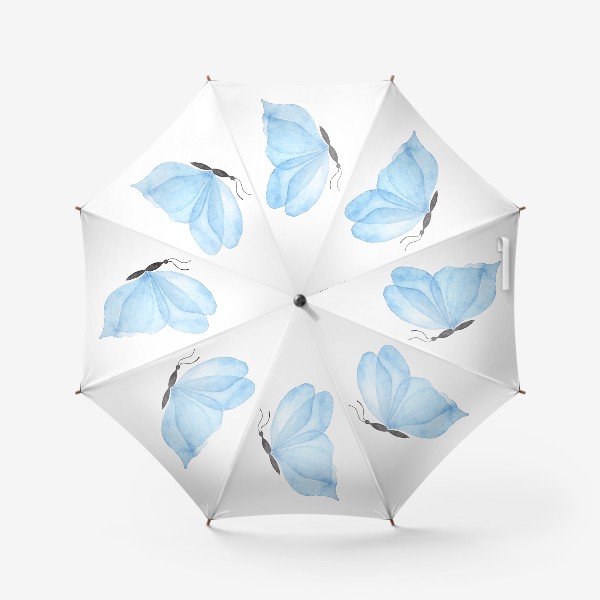 Зонт &laquo;Голубая бабочка на белом фоне&raquo;