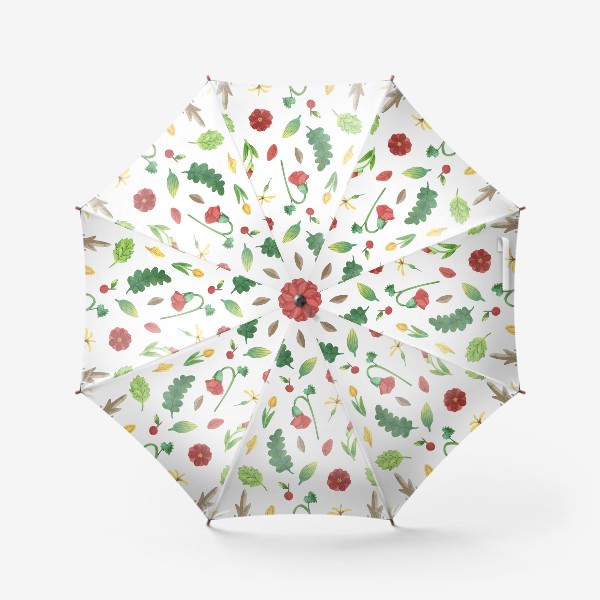 Зонт «Летний акварельный паттерн. Подарок маме, бабушке, подруге, жене, дочке, сестре, домашний текстиль»