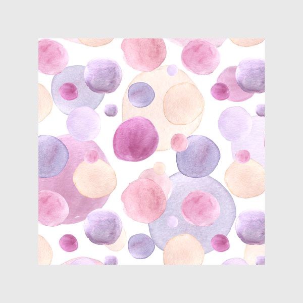 Скатерть «Розовые и фиолетовые круги на белом фоне»