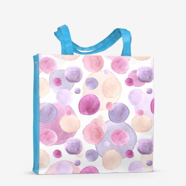 Сумка-шоппер «Розовые и фиолетовые круги на белом фоне»