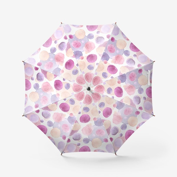 Зонт «Розовые и фиолетовые круги на белом фоне»