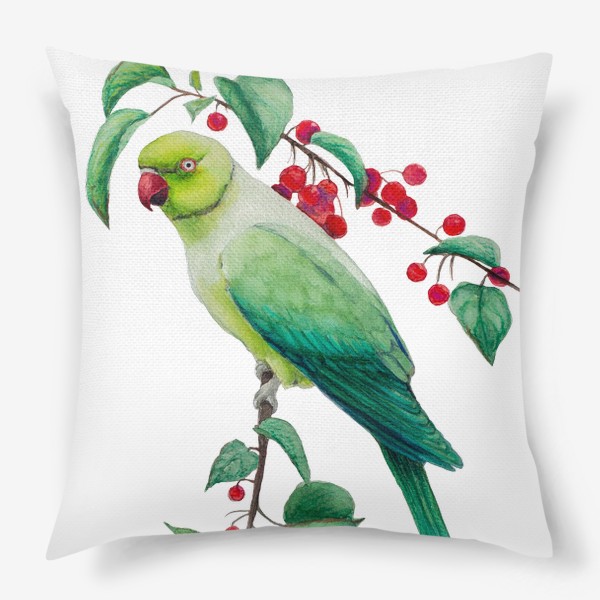 Подушка «Зеленый попугай»