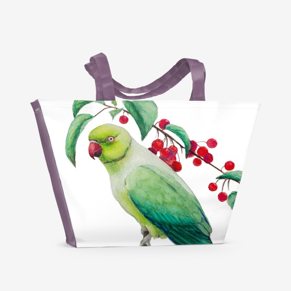 Пляжная сумка «Зеленый попугай»