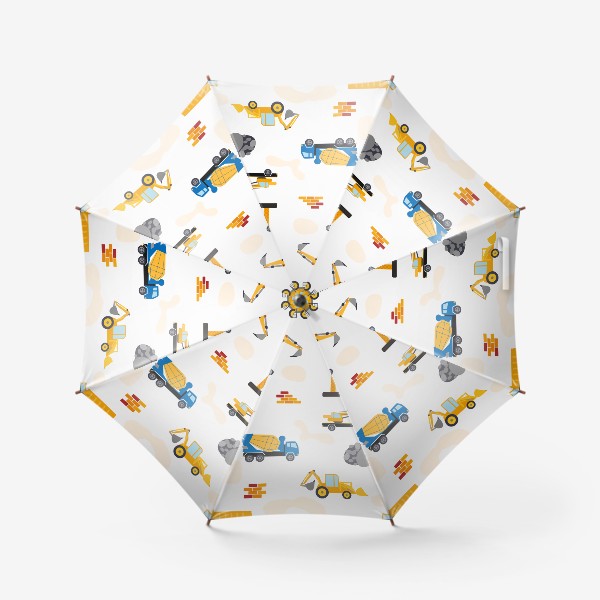 Зонт «Паттерн со строительными машинами»