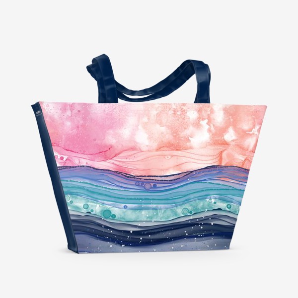 Пляжная сумка «Абстракция - рассвет над морем»
