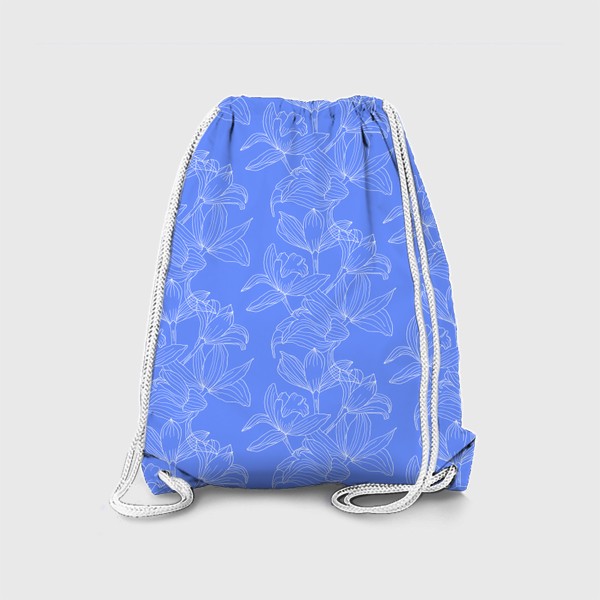 Рюкзак «Белые орхидеи на голубом»