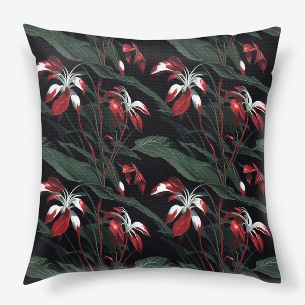 Подушка «Красные орхидеи»