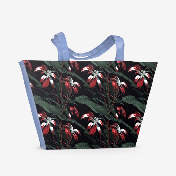Пляжная сумка «Красные орхидеи»