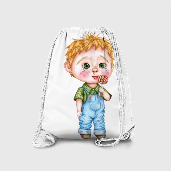 Рюкзак «Мальчик с леденцом / Ребенок ест конфету»