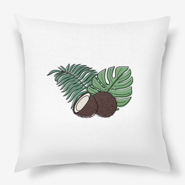 Подушка «Кокос и тропические листья»
