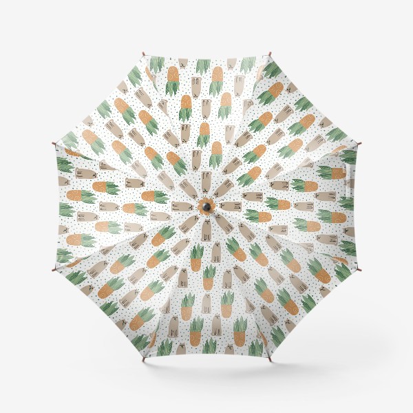 Зонт «Паттерн Кот с комнатным растением »