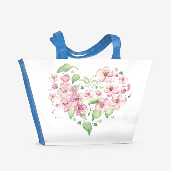 Пляжная сумка «Сердце. Весенний цвет»